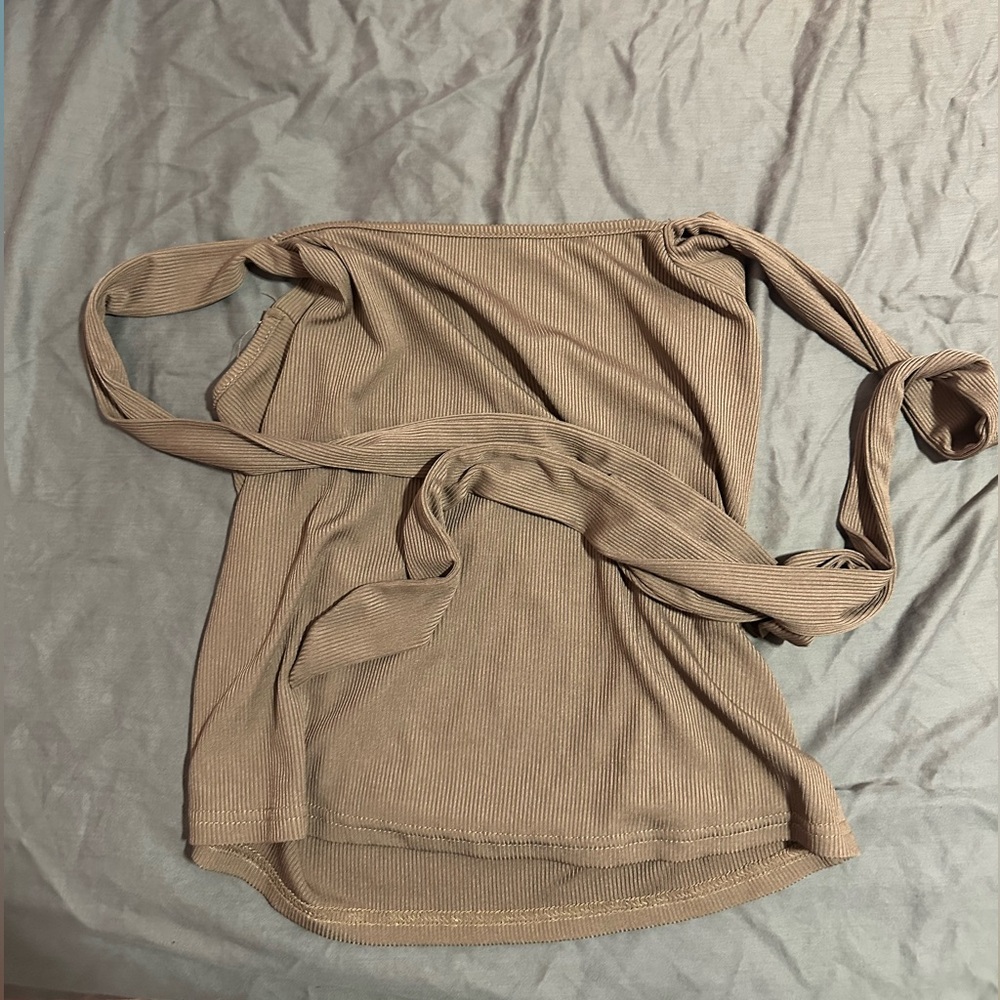 Brown Ribbed Top - Picture 2 of 3